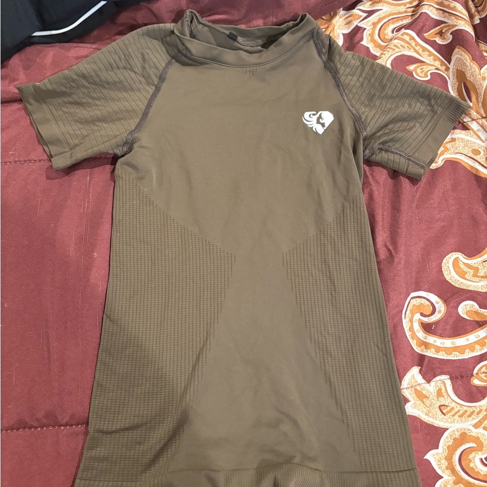 Olive Green Short Sleeve Athletic Shirt